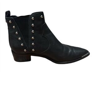Marc Fisher LTD Yentia Black Leather Silver Stud Western Booties